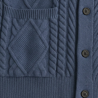 Men's Cashmere Cardigan Button Front Grey