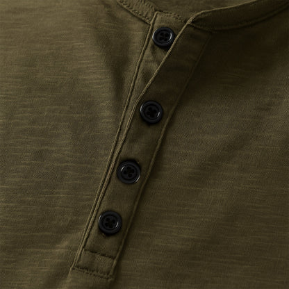 Men's Cotton Long Sleeve Polo Shirt