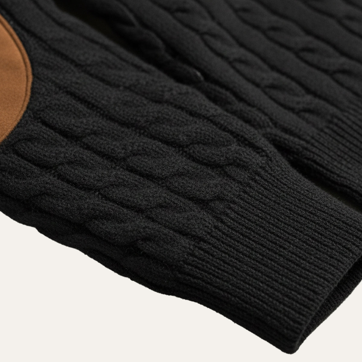 Men's Cable Knit Sweater Stand Collar