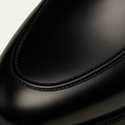 Men's Black Leather Horsebit Loafers