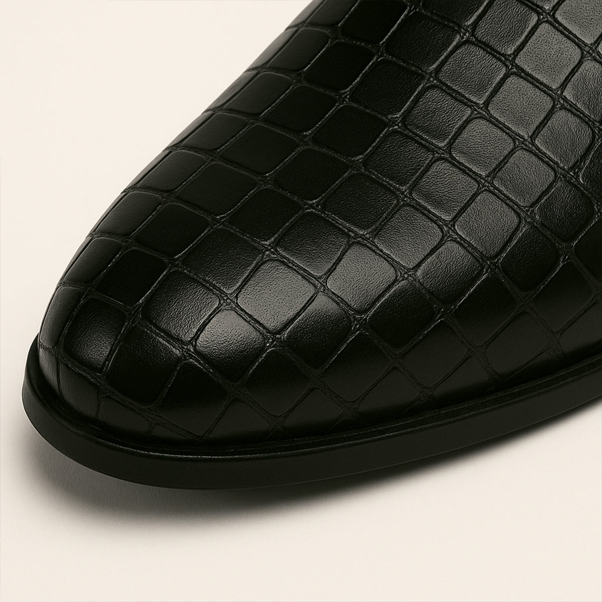 Men's Leather Slip-On Loafers Comfortable Black