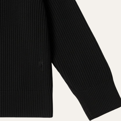 Men's Quarter Zip Ribbed Knit Sweater