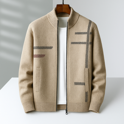 Image of Mathew | Men's Stand Collar Knit Zip-Up Jacket
