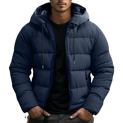 Men's Hooded Puffer Jacket Quilted - VibreMode