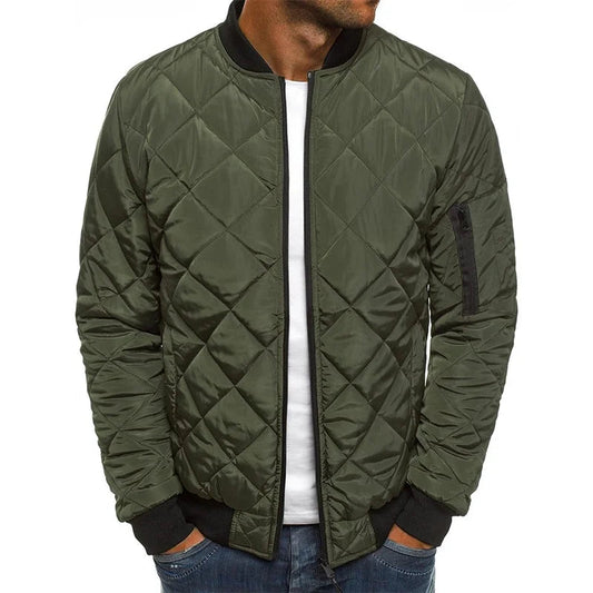 Men's Slim Fit Quilted Bomber Jacket - VibreMode