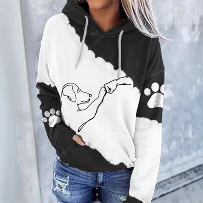 Cute Animal Print Ladies Hooded Sweatshirt
