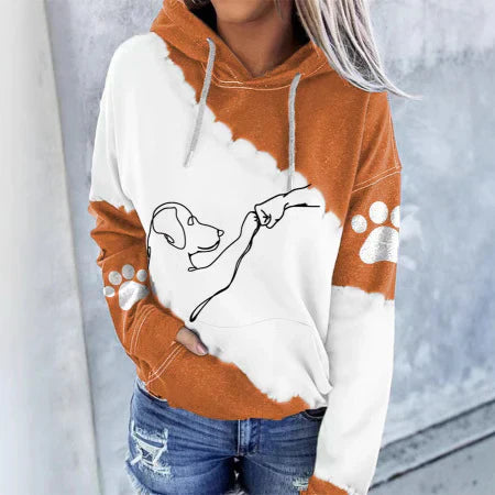 Cute Animal Print Ladies Hooded Sweatshirt