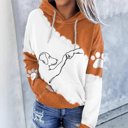 Cute Animal Print Ladies Hooded Sweatshirt