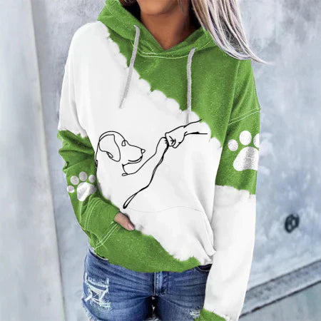 Cute Animal Print Ladies Hooded Sweatshirt