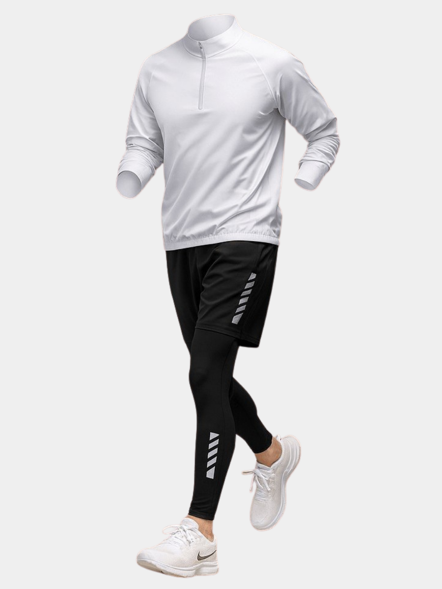 Men's Long Sleeve Quarter Zip Activewear Set - VibreMode