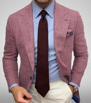 Image of Maxwell | Men's Single Breasted Plaid Blazer Jacket