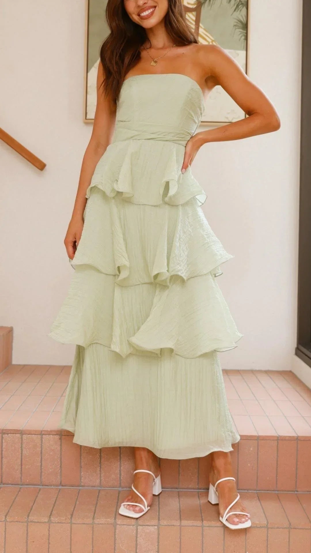 Mazie Women's Strapless Tiered Dress