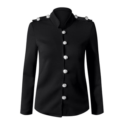 Image of Megan | Women's Button-Front Fitted Blazer Jacket
