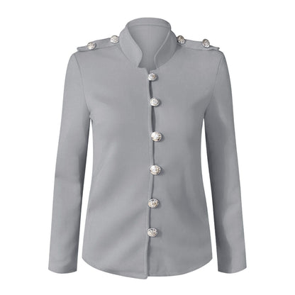 Image of Megan | Women's Button-Front Fitted Blazer Jacket