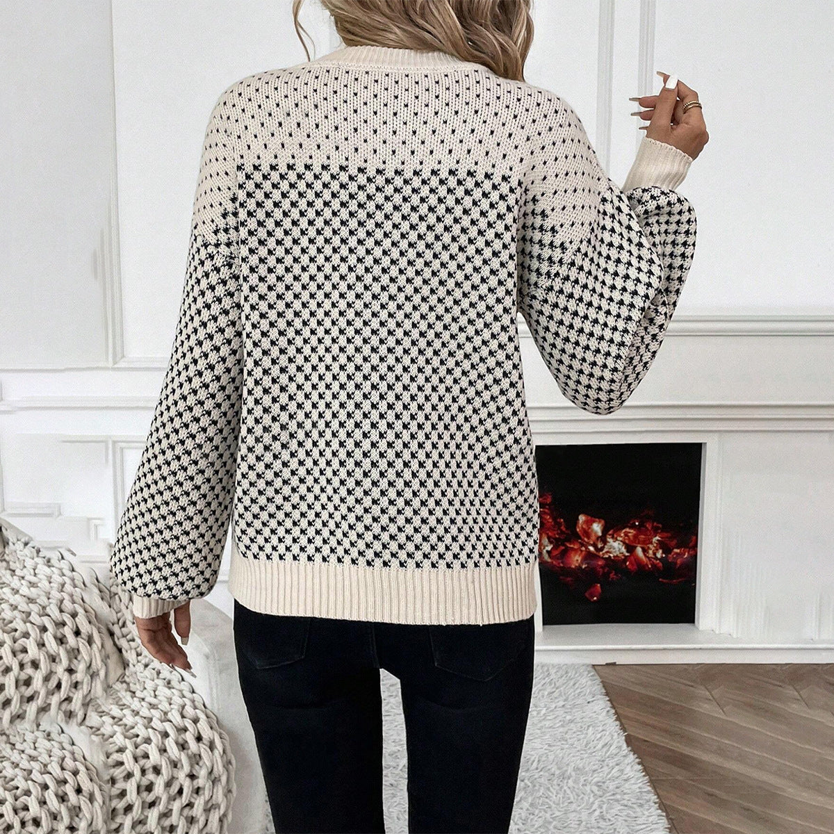 Image of Megan | Women's Crew Neck Color Block Sweater