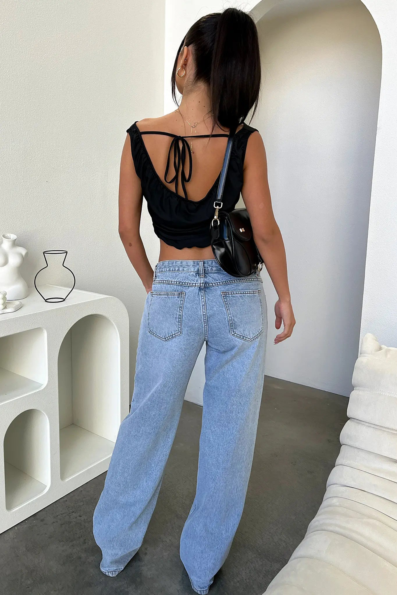 Light Blue Women's Relaxed Fit Straight Leg Jeans