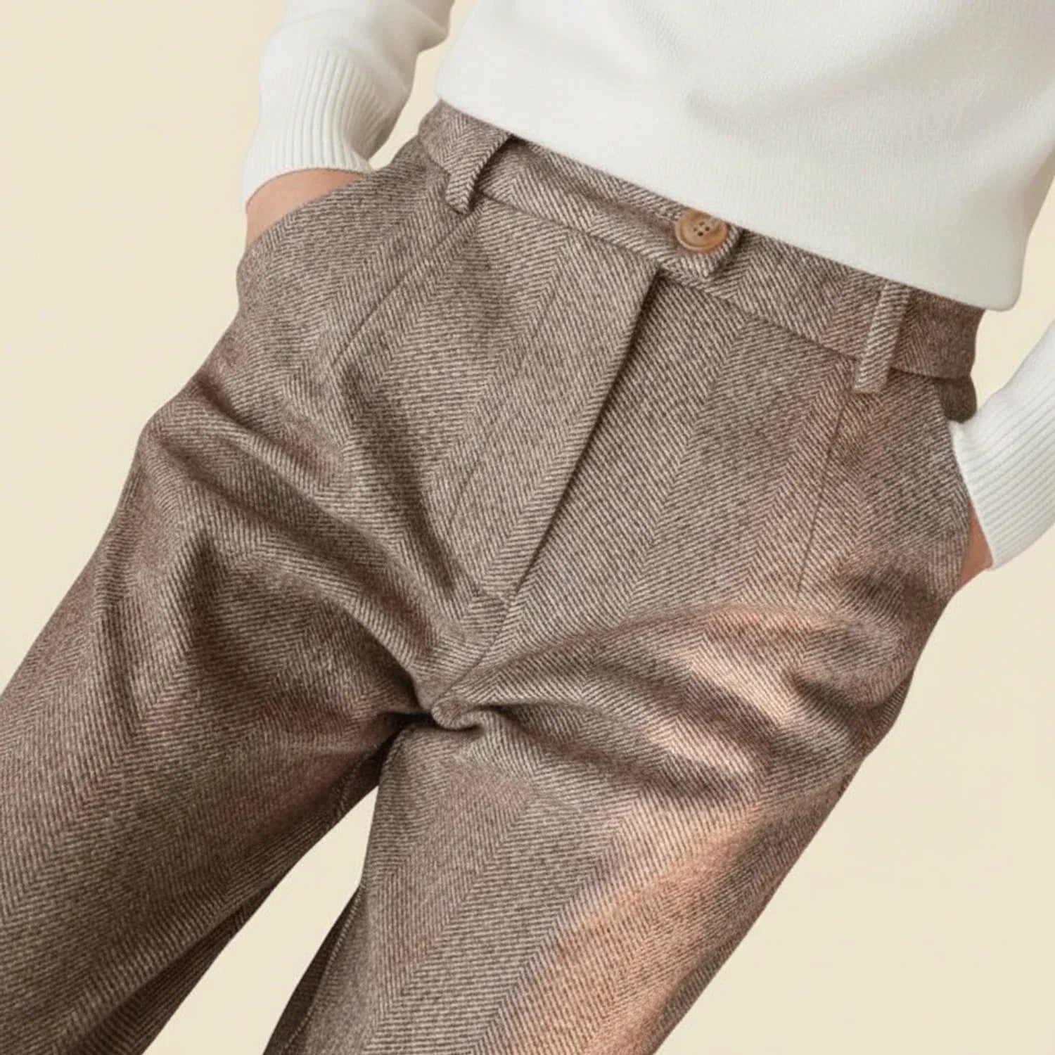 Stylish Men's Grey Slim Fit Dress Pants - VibreMode