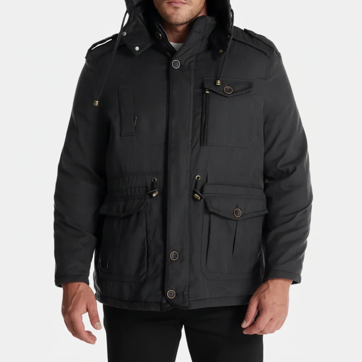 Men's Hooded Cargo Jacket - VibreMode
