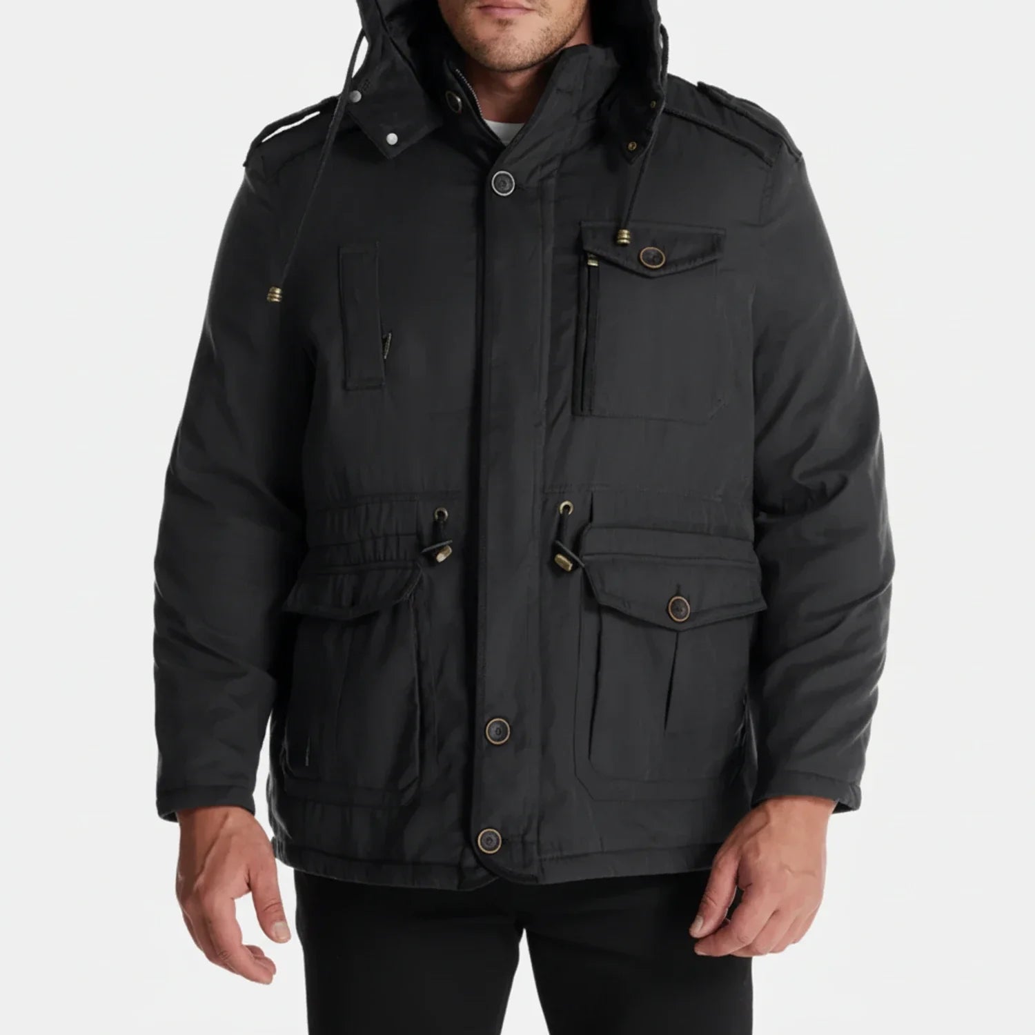 Men's Hooded Cargo Jacket - VibreMode