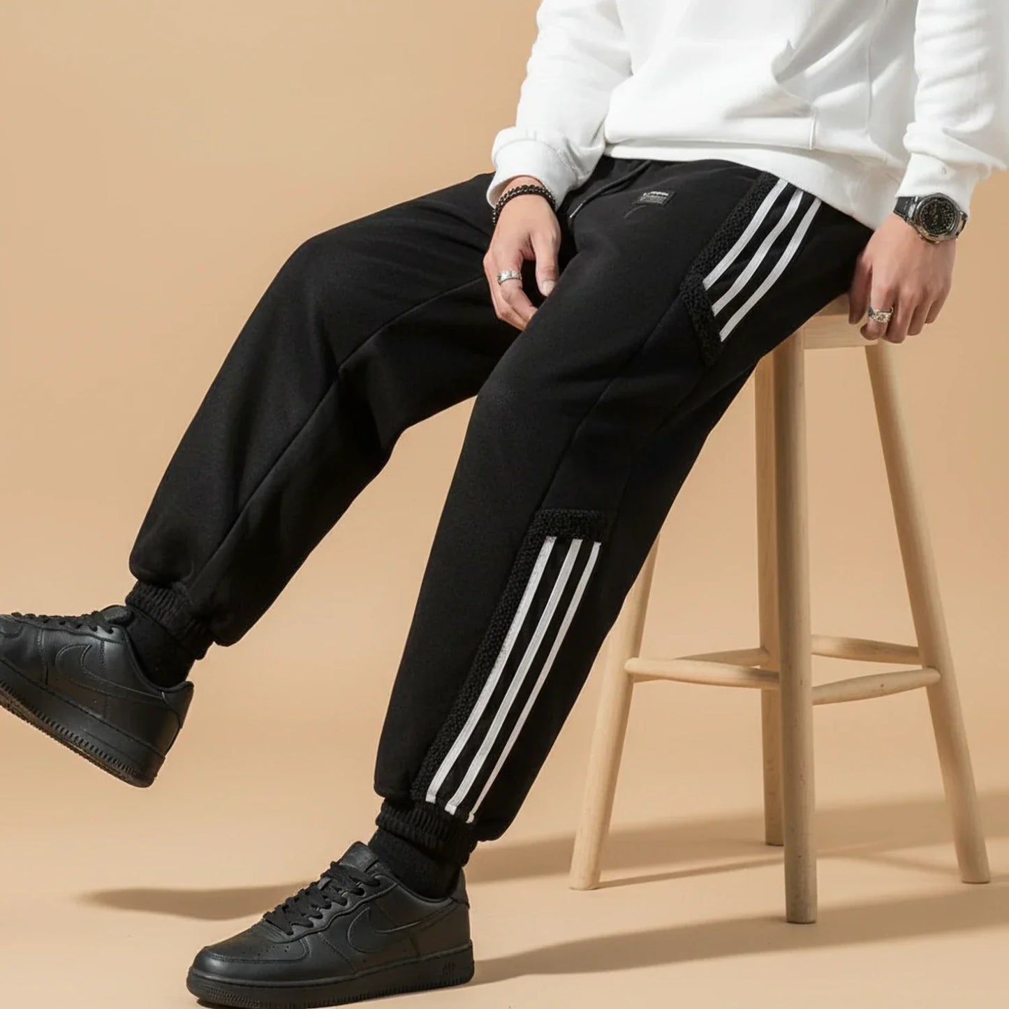 Men's Casual Comfort Fit Stripe Trousers