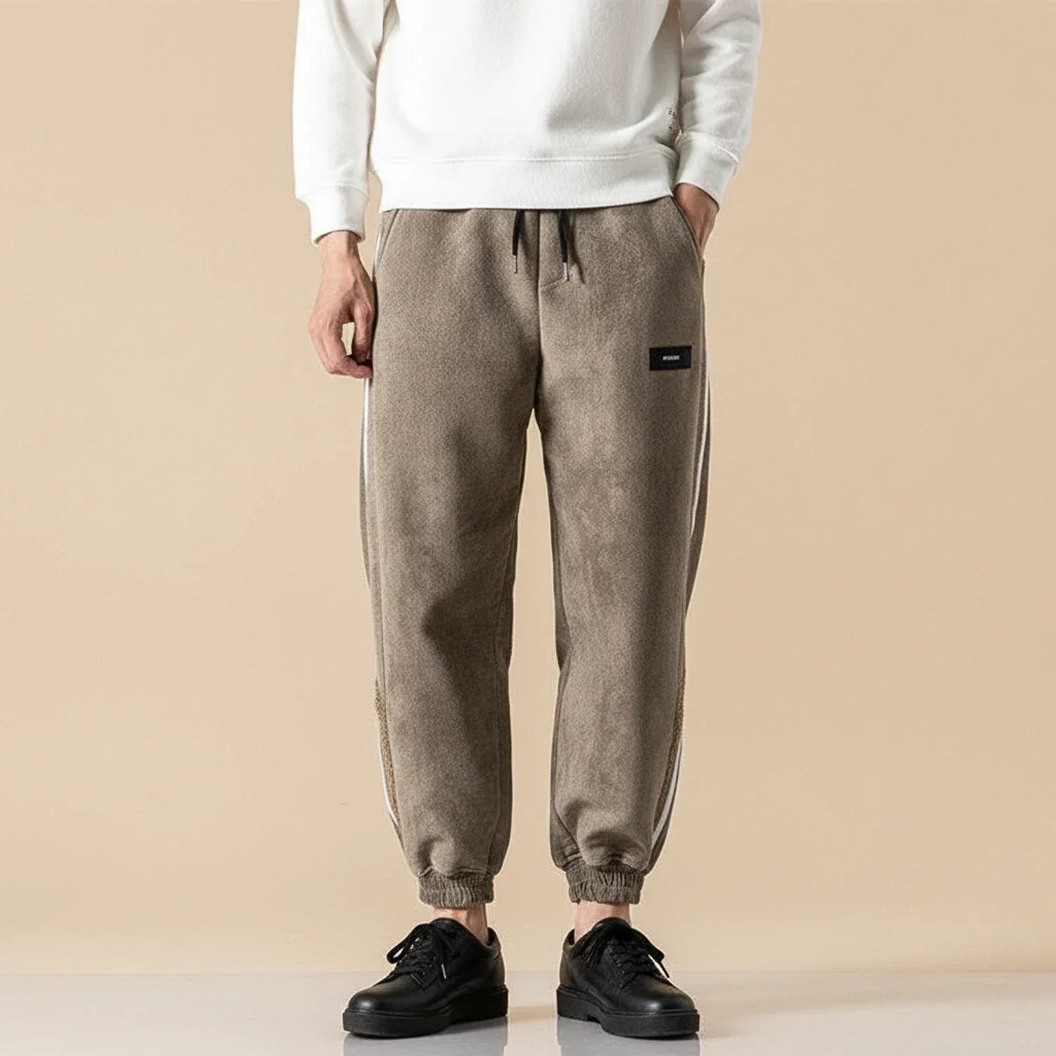 Men's Casual Comfort Fit Stripe Trousers - VibreMode