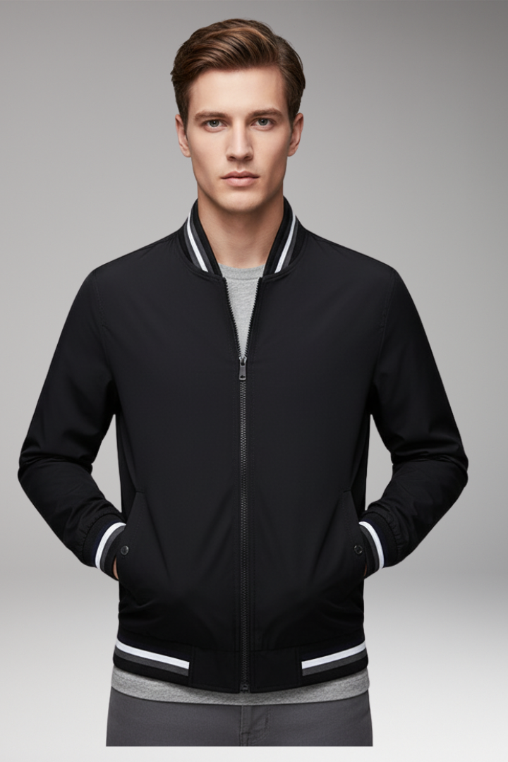 Men's Bomber Jacket Zipper Pockets
