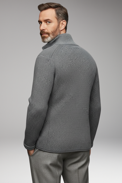 Men's Knit Blazer Stand Collar Pockets
