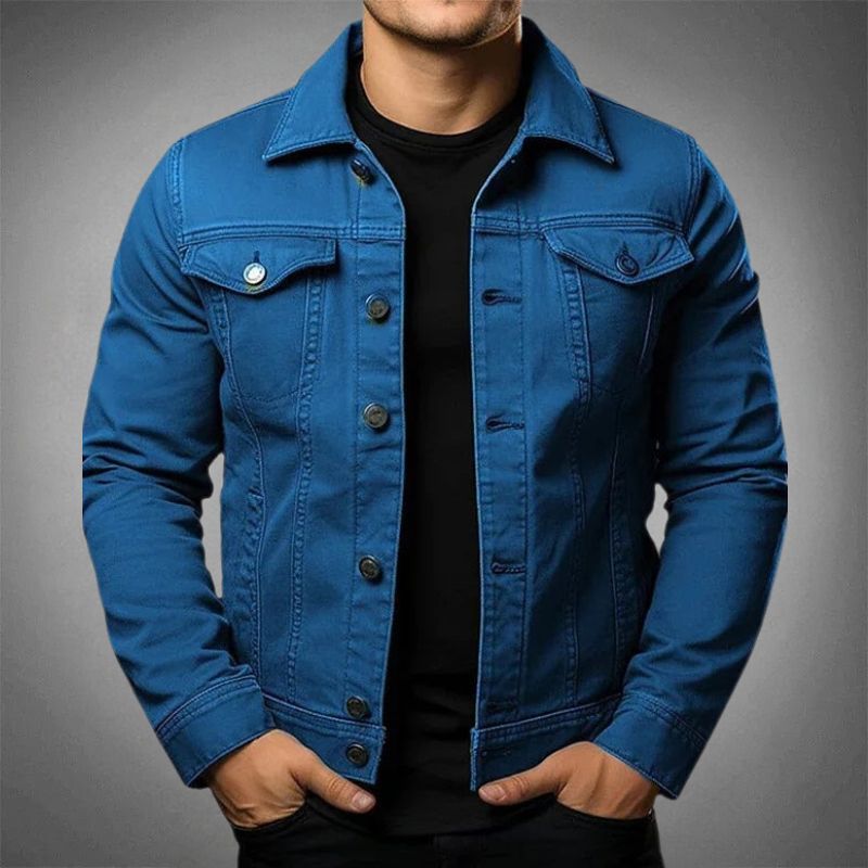 Men's Cotton Denim Jacket Classic Blue