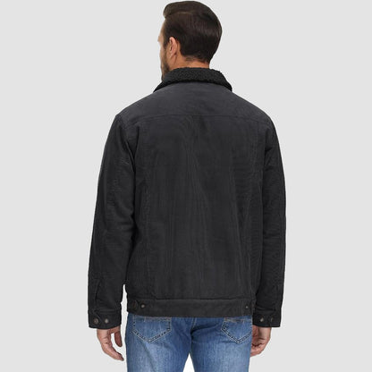 Men's Corduroy Jacket Sherpa Lined Warm Brown