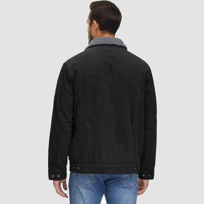 Men's Corduroy Jacket Sherpa Lined Warm Brown