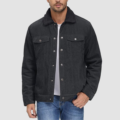 Men's Corduroy Jacket Sherpa Lined Warm Brown