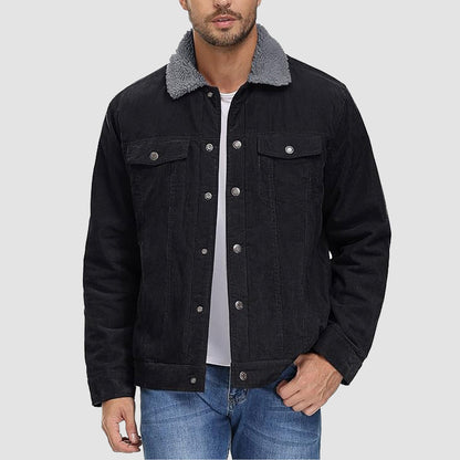 Men's Corduroy Jacket Sherpa Lined Warm Brown