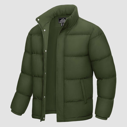 Men's Down Puffer Jacket Water-Resistant Insulated Black