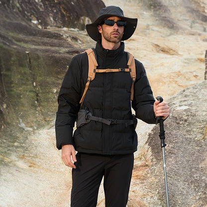 Men's Down Puffer Jacket Water-Resistant Insulated Black