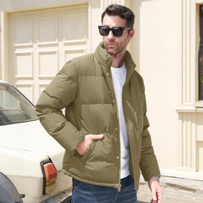 Men's Down Puffer Jacket Water-Resistant Insulated Black
