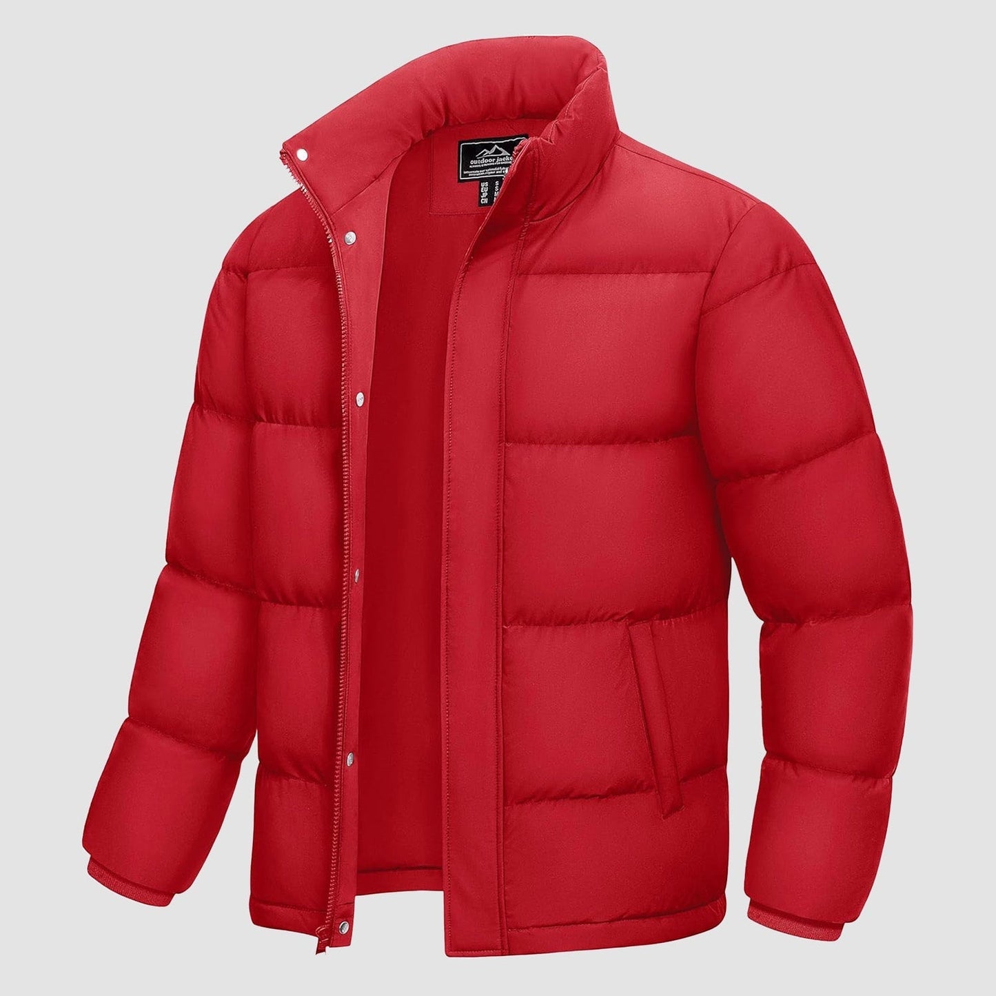 Men's Down Puffer Jacket Water-Resistant Insulated Black