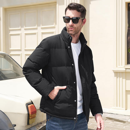 Men's Down Puffer Jacket Water-Resistant Insulated Black