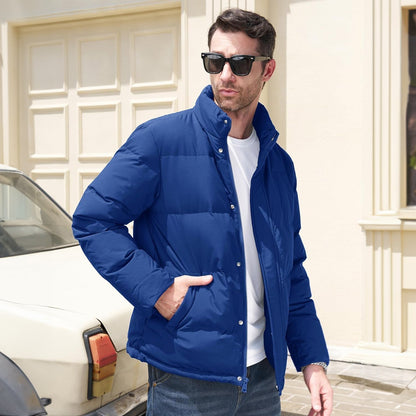 Men's Down Puffer Jacket Water-Resistant Insulated Black