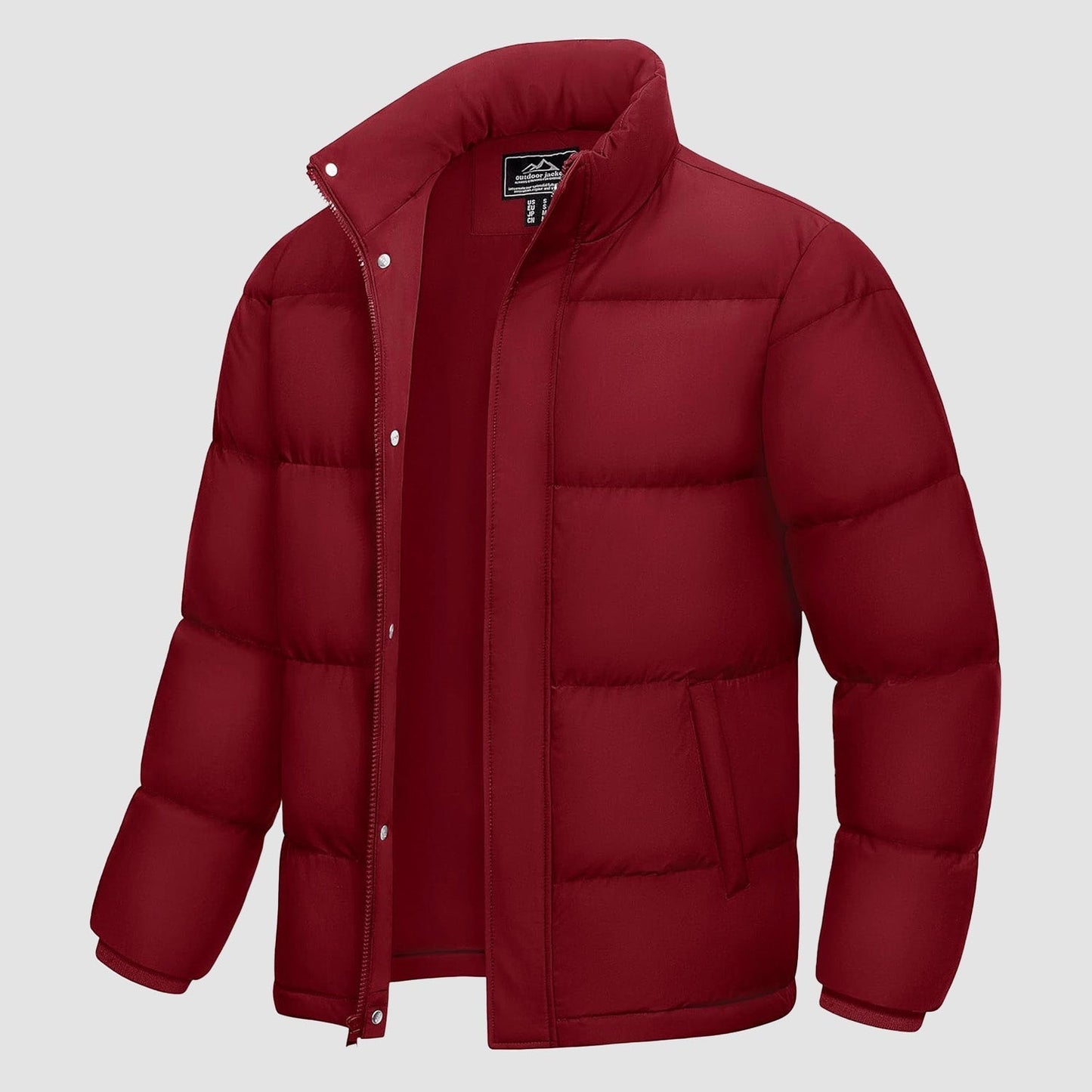 Men's Down Puffer Jacket Water-Resistant Insulated Black