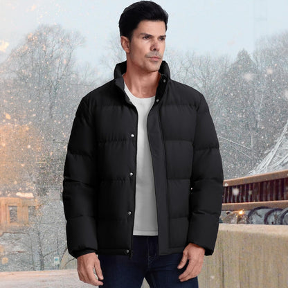 Men's Down Puffer Jacket Water-Resistant Insulated Black