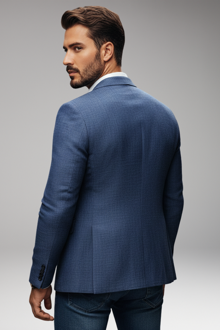 Men's Tailored Blazer Notch Lapel Buttons