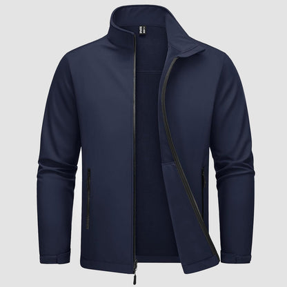 Men's Softshell Jacket Waterproof Fleece Lined Black