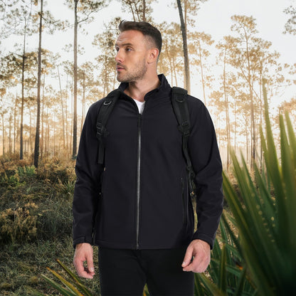 Men's Softshell Jacket Waterproof Fleece Lined Black