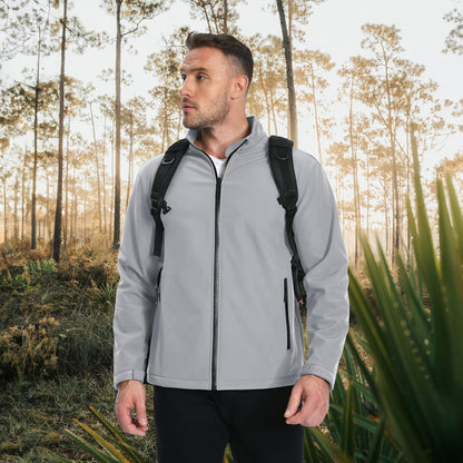 Men's Softshell Jacket Waterproof Fleece Lined Black