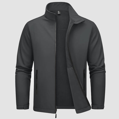 Men's Softshell Jacket Waterproof Fleece Lined Black