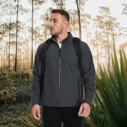 Men's Softshell Jacket Waterproof Fleece Lined Black