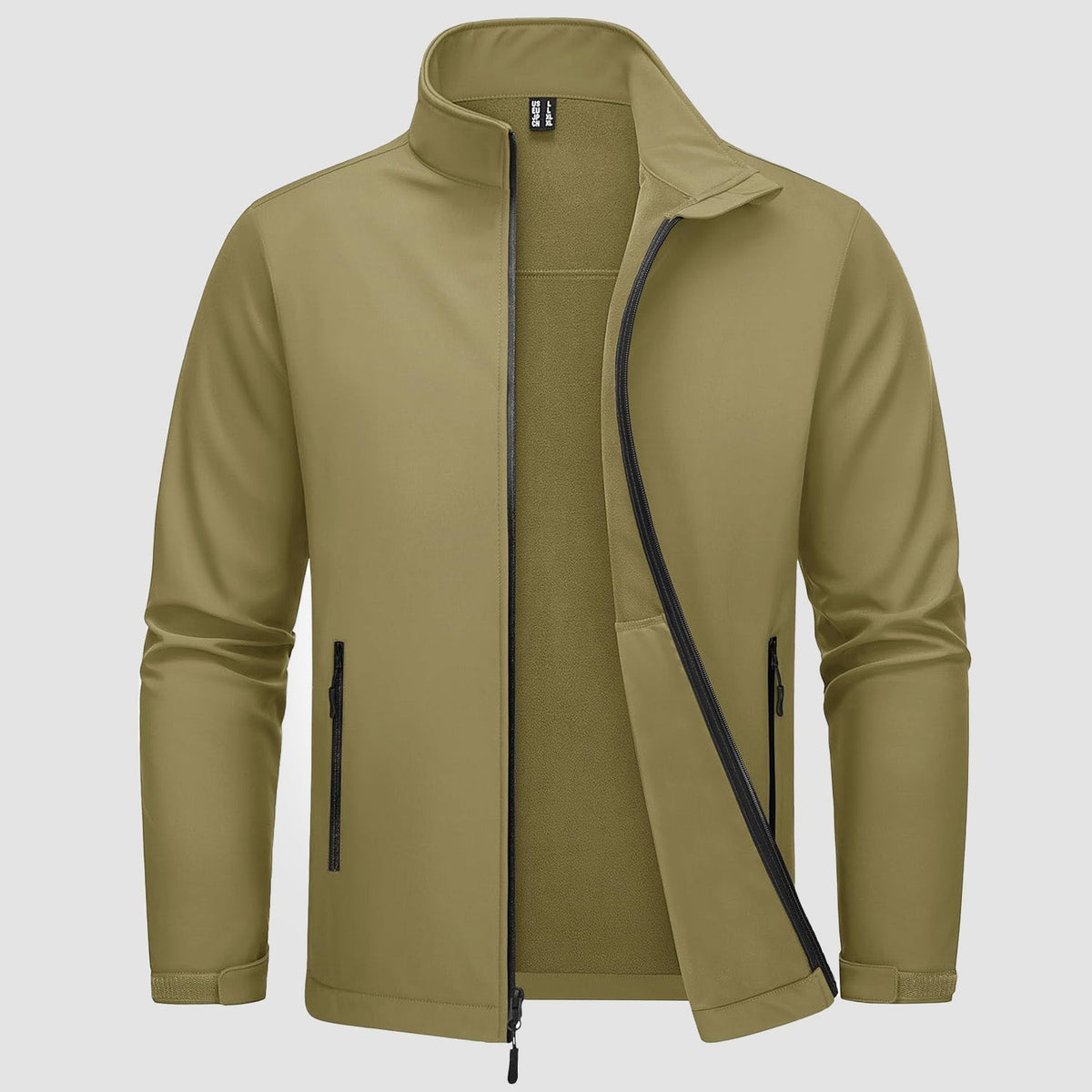 Men's Softshell Jacket Waterproof Fleece Lined Black