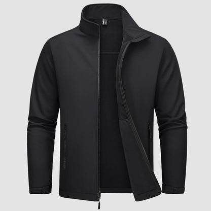Men's Softshell Jacket Waterproof Fleece Lined Black - VibreMode