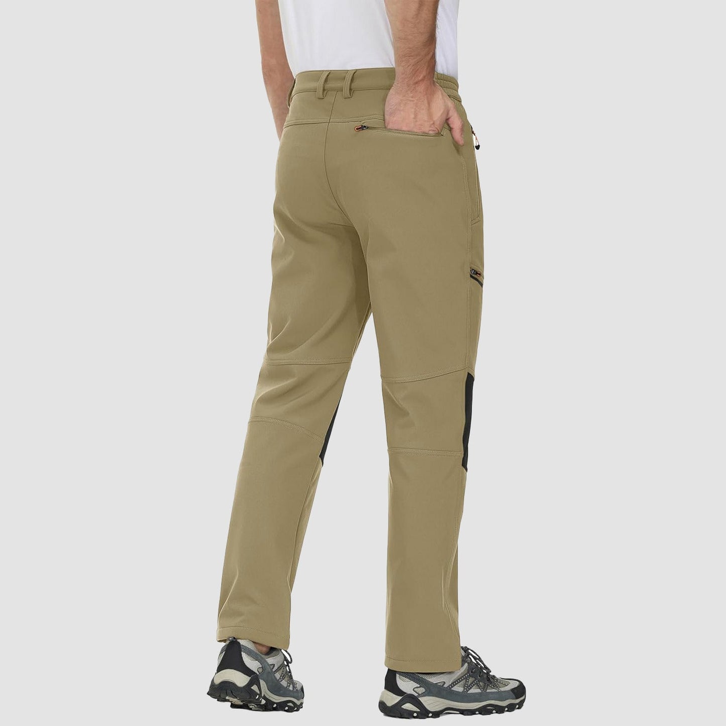 Men's Fleece-Lined Ski Pants Water-Resistant 4 Zip Pockets