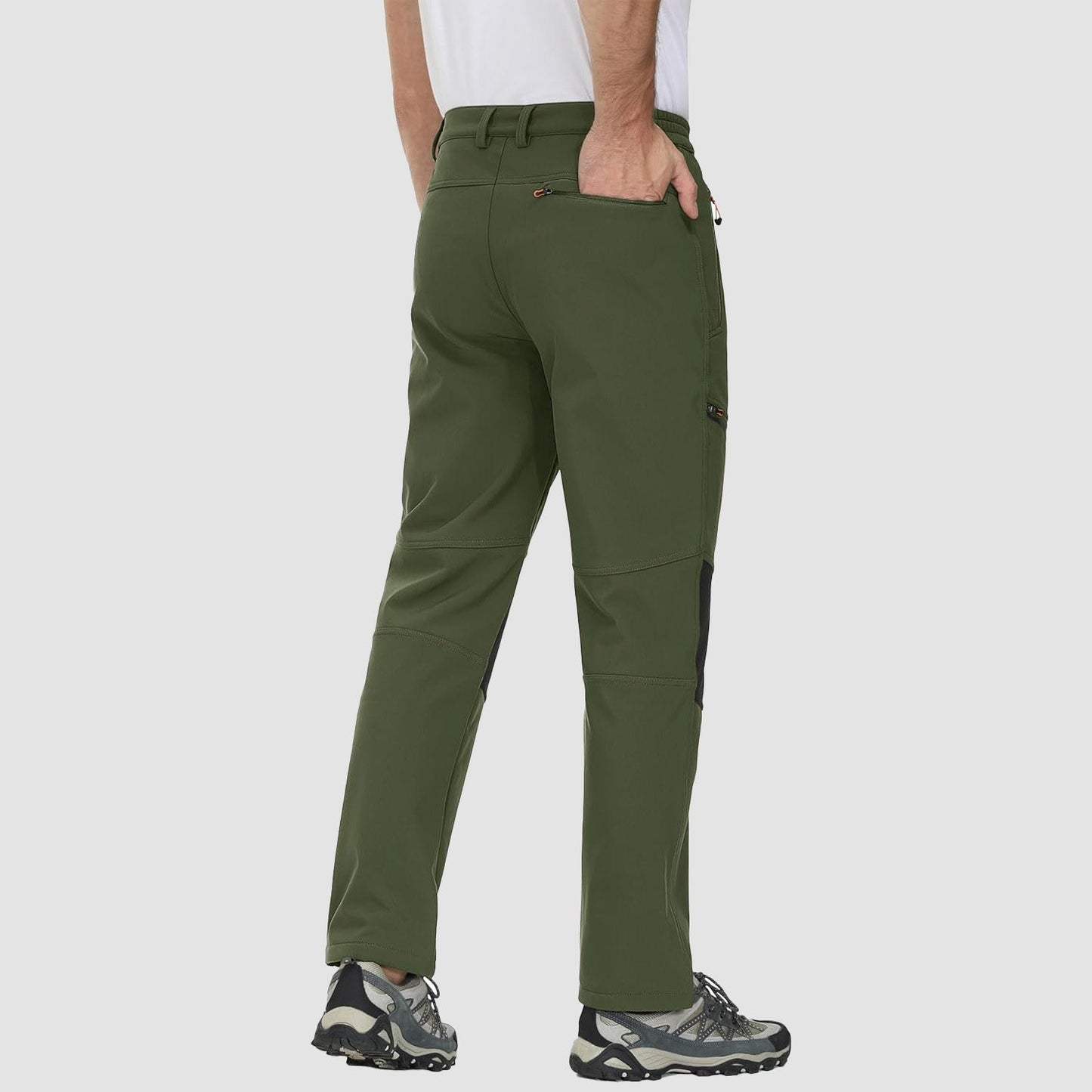 Men's Fleece-Lined Ski Pants Water-Resistant 4 Zip Pockets